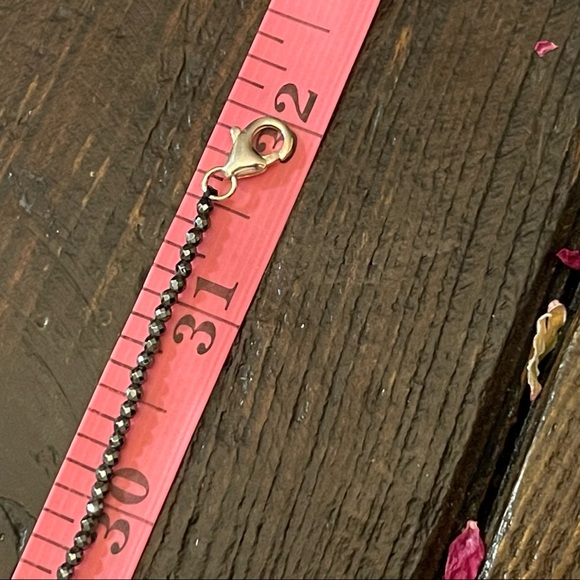 Glass Buddha pendant necklace with in pyrite/ Hematite beads. 32 inches long. - Picture 3 of 10